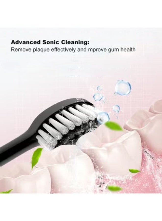فرشاة الأسنان الكهربائية, فرشاة أسنان كهربائية ناعمة مقاومة للماء وقابلة لإعادة الشحن بواسطة USB,  مع 4 رؤوس فرشاة,  6 أوضاع، مؤقّت ذكي لمدة دقيقتين, للبالغين - Image 2