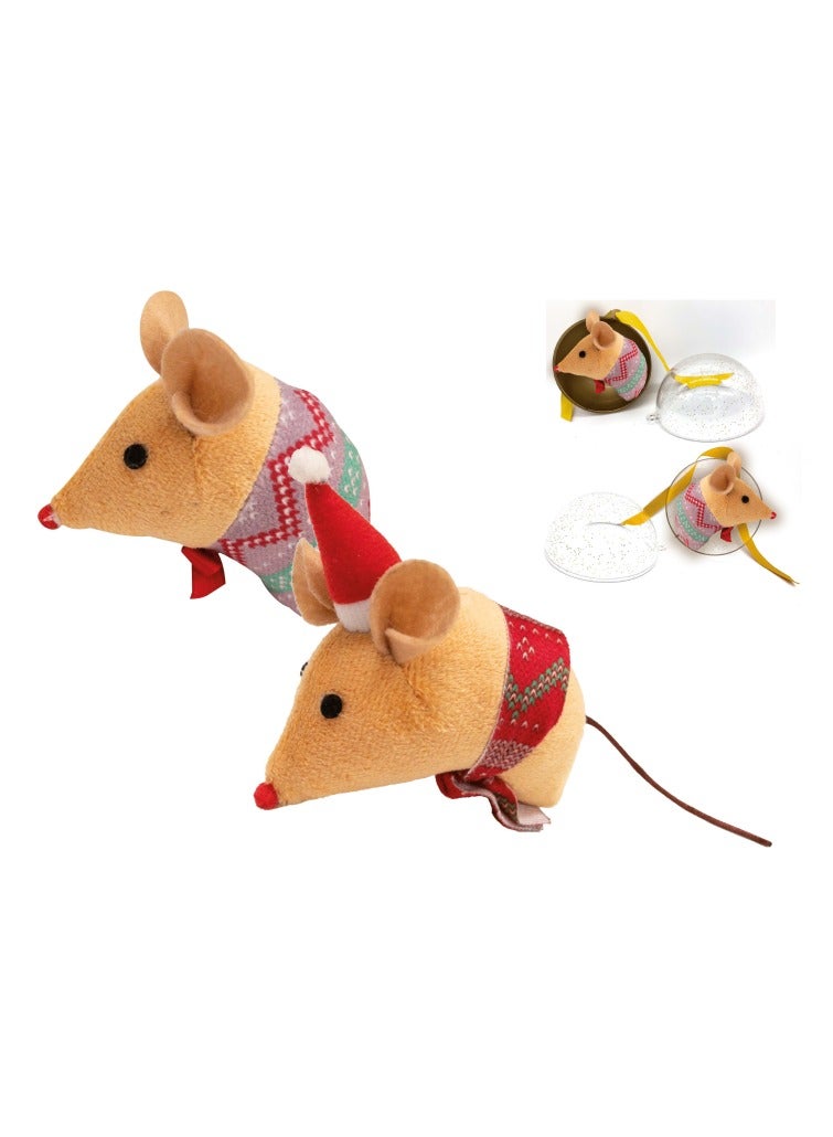 بوبي لعبة قطة عيد الميلاد على شكل فأر 9 سم