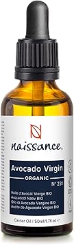 Naissance Organic Avocado Oil No 231 50ml Natural Unscented Certified Organic Vegan for Aromatherapy as a Massage Base Oil DIY Beauty Recipes - Image 1
