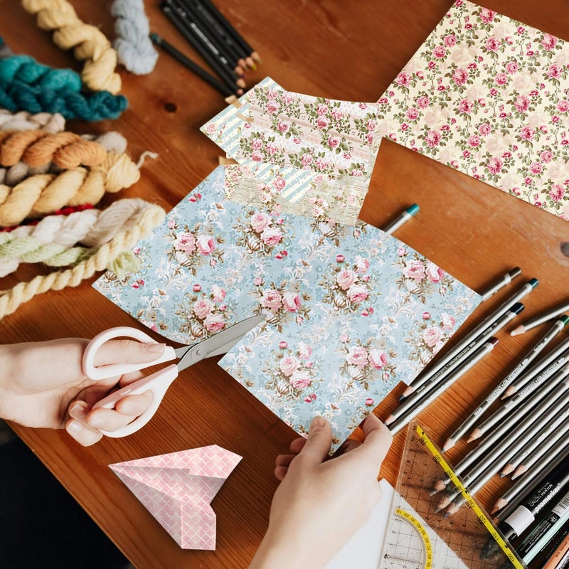 WLXTREE Scrapbook Paper Pad 12Ã—12,Floral Double-Sided Pattern Designer Planner Junk Journal Decorative Craft Paper,Card Making Journaling Origami Decopage Scrapbooking Supplies, 24 Sheets - Image 5
