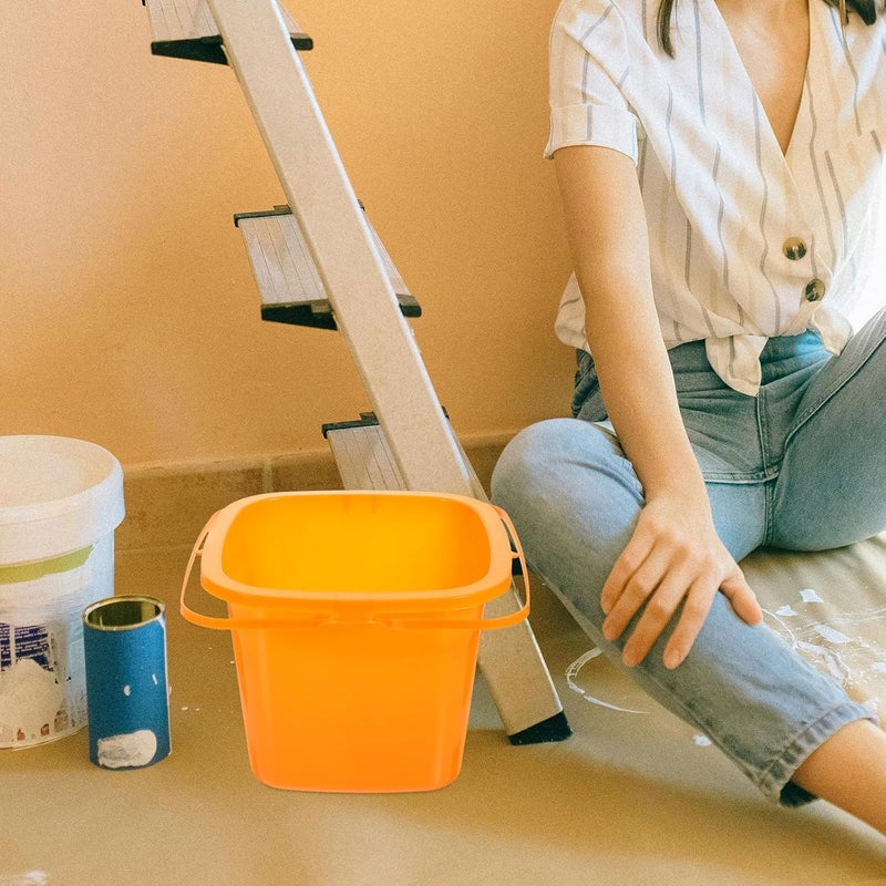 POPETPOP Small Plastic Paint Bucket with Handle and Lid, Multi-Use Mixing and Paint Storage Holder, Sturdy Handheld Art Bucket for Painting Supplies and DIY Projects - Image 3