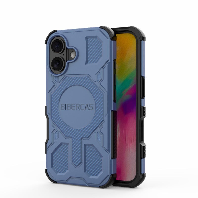 BIBERCAS For Iphone 16 Real Color Series Magsafe Shockproof Phone Case(Blue) - Image 1