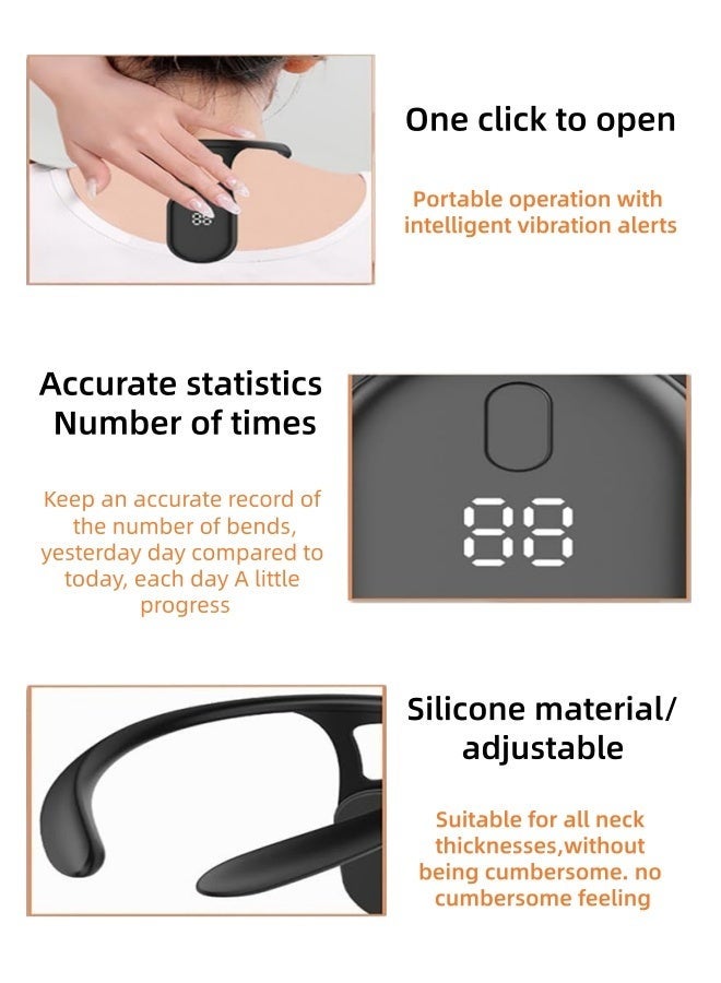 BESTPEAK Intelligent Pose Corrector, Smart Back Support, Hunchback Smart Corrector, Back Posture Monitoring Improvement Hunchback Posture Corrector Vibration, Unisex (Black) - Image 5