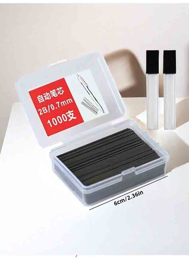 Generic 2PCS 0.7mm Automatic Pencils  1000PCS Refills - Full Metal Art Drawing Mechanical Pencil Set for Office  School Supplies  - Image 3