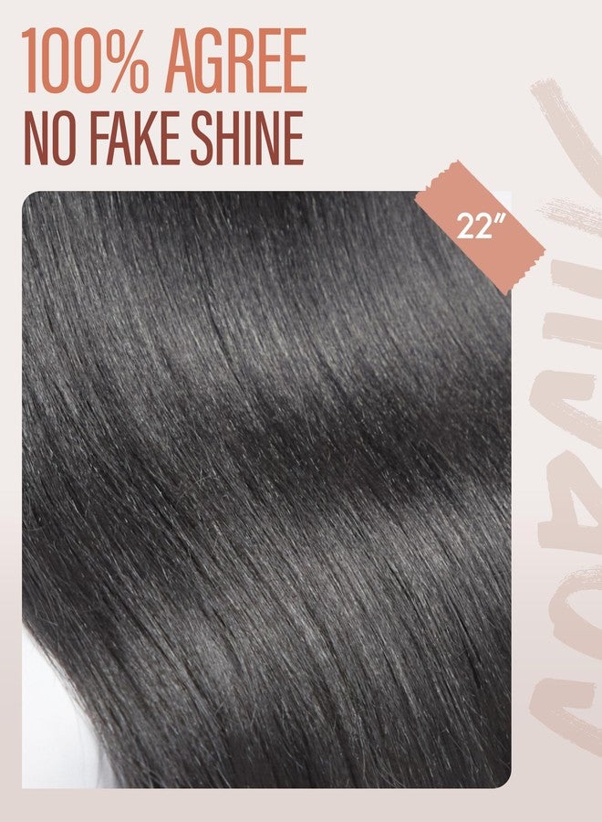 GORGIUS Glueless Wig with Bangs Natural Black Straight Layered Hair Ready-to-Go Synthetic Bang Wigs with Realistic Scalp 24 Inch - Image 4
