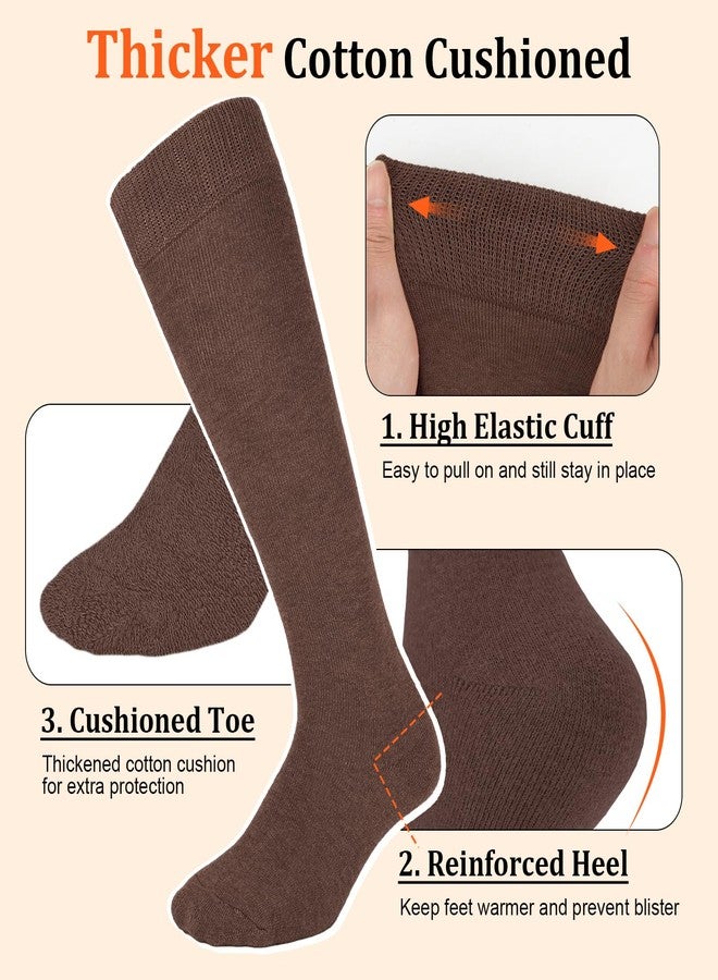 CTHH 3 Pairs Warm Knee High Socks for Women - Thick Cotton Thermal Boot Socks for Hiking, Running, Work, Gifts, Winter - Image 5