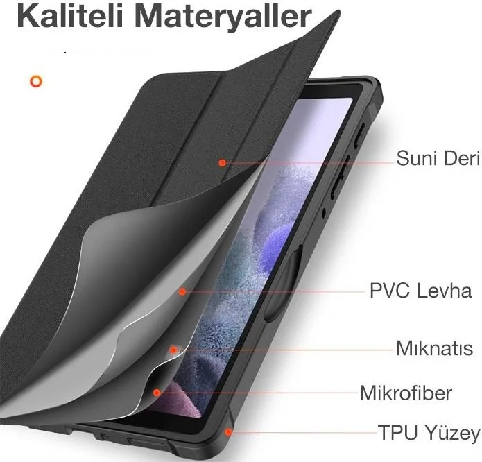 Polhammobile Polham Samsung Galaxy Tab A8 2021 10.5 (X200-X205) Tablet Case with Stand, Pen Holder, Foldable