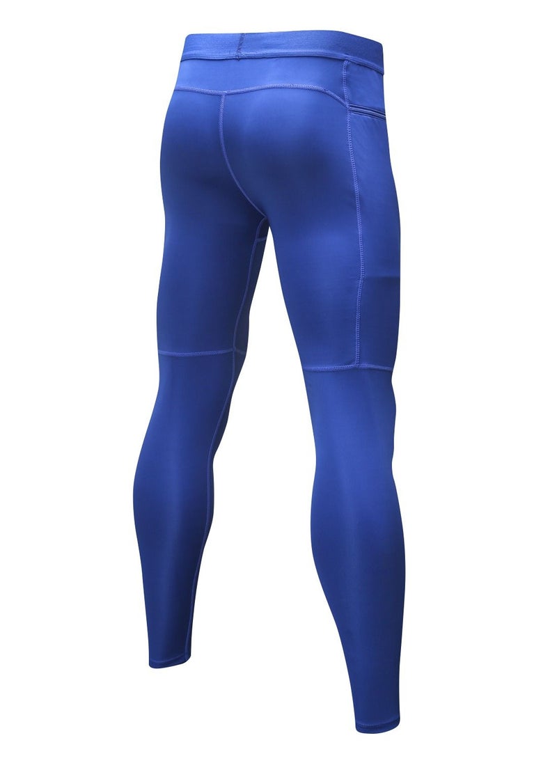 Loquat Men Quick Dry Breathable Elastic Running Trousers Blue  - Image 2