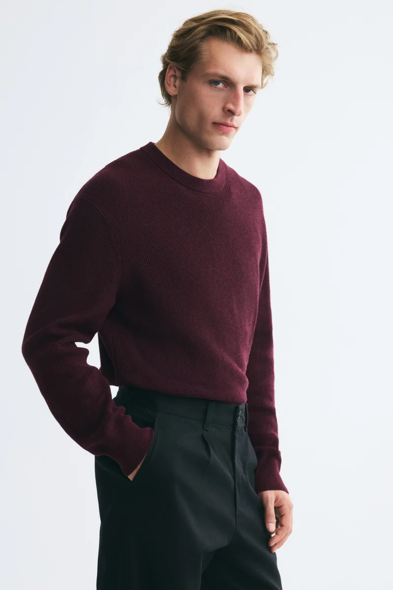 H&M  Regular Fit Rib-knit cotton jumper for Men | Best Price UAE