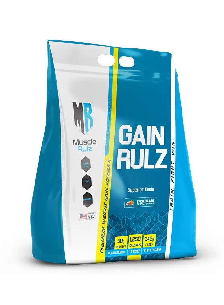 ماسل رولز مصل رالز، غين رالز، مكمل غذائي لزيادة الوزن بنكهة زبدة الفول السوداني والشوكولاتة - 8.1 رطل - Image 1