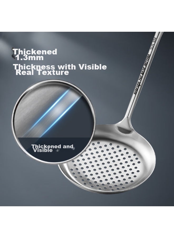 COOKER KING Chuidahuang Strainer, 304 Stainless Steel Filter Ladle, Thickened Long-handled Skimmer, Deep-frying Ladle, Noodle Scoop  - Image 4
