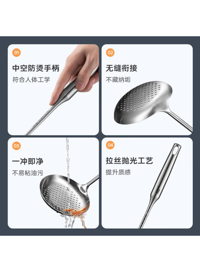 COOKER KING Chuidahuang Strainer, 304 Stainless Steel Filter Ladle, Thickened Long-handled Skimmer, Deep-frying Ladle, Noodle Scoop  - Image 3