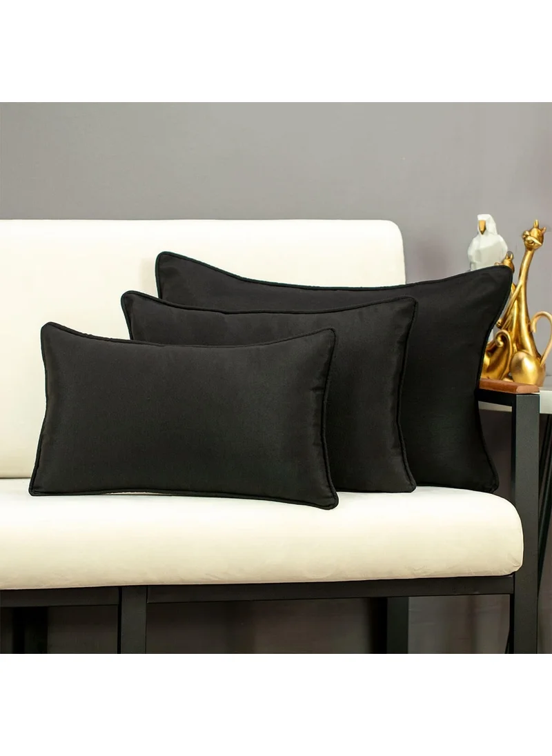 Conthes Black Plain Throw Pillow Cover Duck