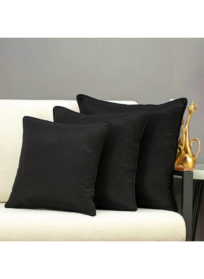 Conthes Black Plain Throw Pillow Cover Duck