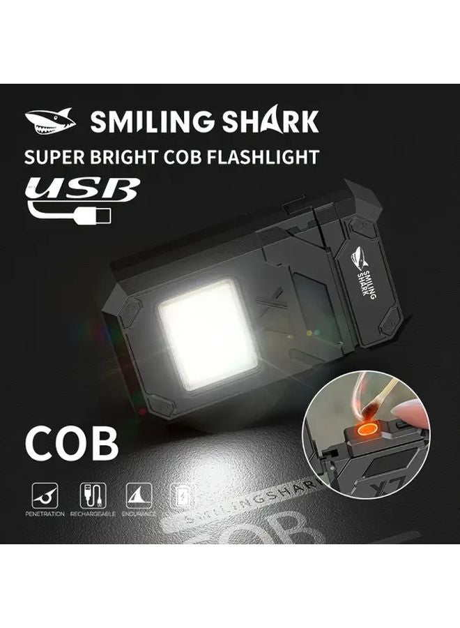 TIP 060 Black 2 in 1 COB Flashlight and Lighter USB C Rechargeable Keychain Torch - Image 3