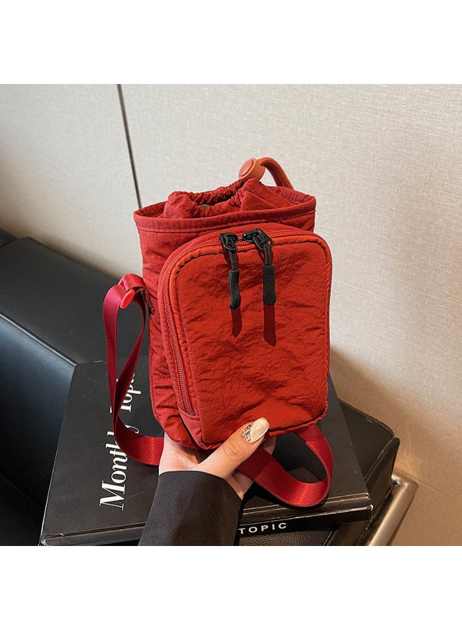 Niche Design Crossbody Shoulder Bottle Bag Mobile Phone Bag Waterproof Yoga Bag Running Outdoor Carrying Bag-Colour:Grey - Image 2