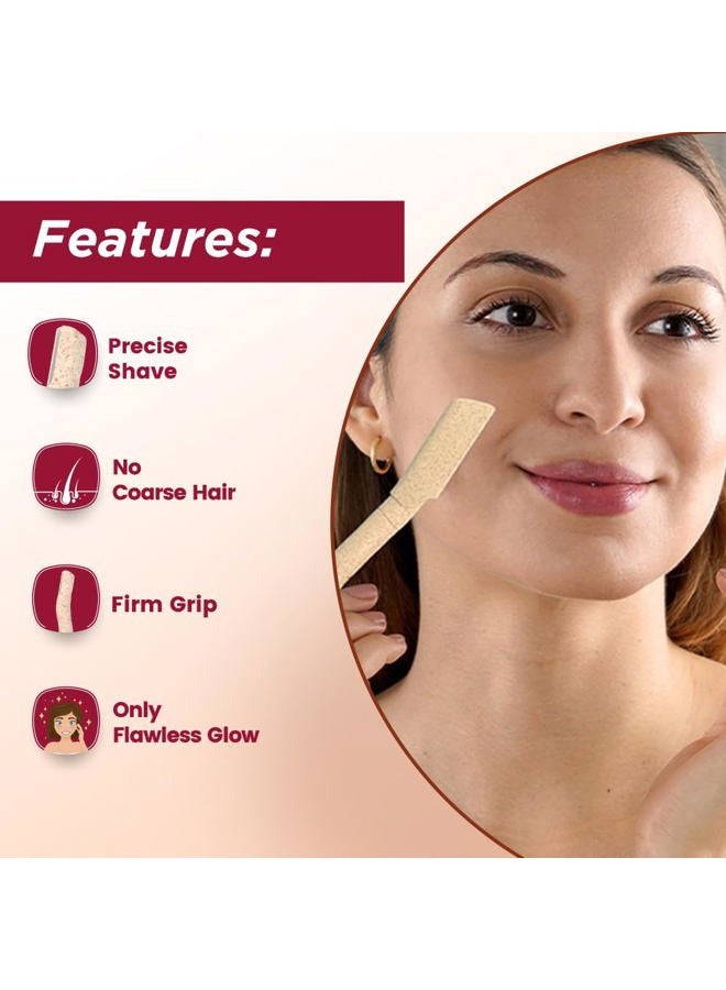 Floren Face Razor For Women (Set of 3) I For Smooth & Effortless Facial Hair Removal I Suitable For Peach Fuzz, Chin, Upper Lips, Eyebrows (Pack of 3)… - Image 4
