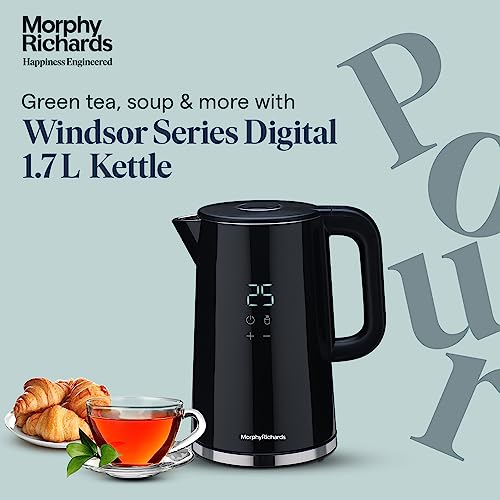Morphy Richards Windsor Series 1.7 Litre Digital Electric Kettle|Digital Display with Touch Controls|Strix Controller: Accurate Temperature Control|Keep warm function|2 Years Product Warranty|Black - Image 2
