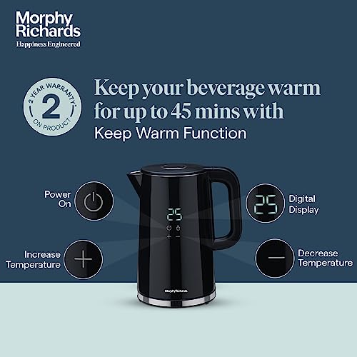 Morphy Richards Windsor Series 1.7 Litre Digital Electric Kettle|Digital Display with Touch Controls|Strix Controller: Accurate Temperature Control|Keep warm function|2 Years Product Warranty|Black - Image 3