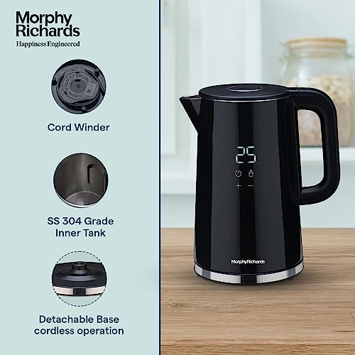 Morphy Richards Windsor Series 1.7 Litre Digital Electric Kettle|Digital Display with Touch Controls|Strix Controller: Accurate Temperature Control|Keep warm function|2 Years Product Warranty|Black - Image 4