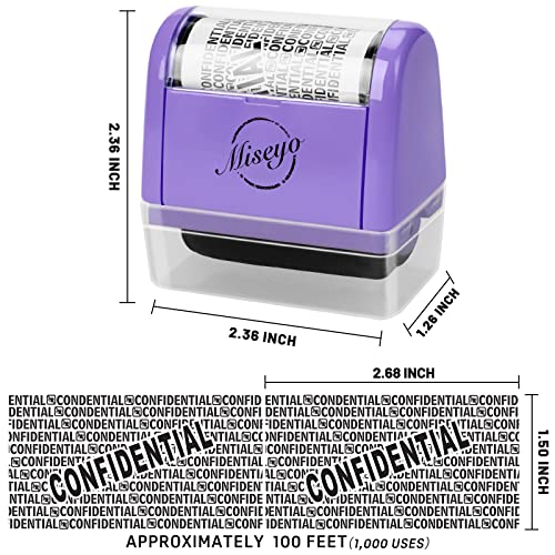 Miseyo Wide Roller Stamp Identity Theft Stamp 1.5 Inch Perfect for Privacy Protection,Anti-Theft Security Confidential Easy for Guard Personal Information Blockout - 3Pack Set - Image 2
