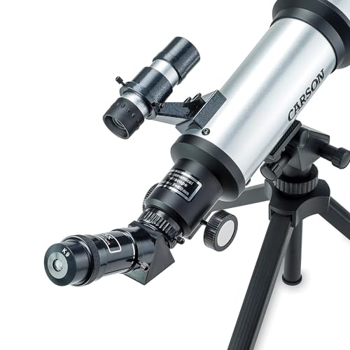 Carson Sky Chaser 70mm Refractor Beginner Telescope with Tabletop Tripod For Kids and Adults with Magnification up to 133.5x for Astronomy and Terrestrial Viewing (SC-450) - Image 5