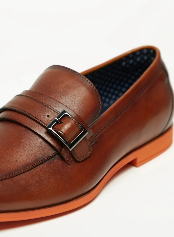 DUCHINI Men Slip-On Loafers With Buckle Detail