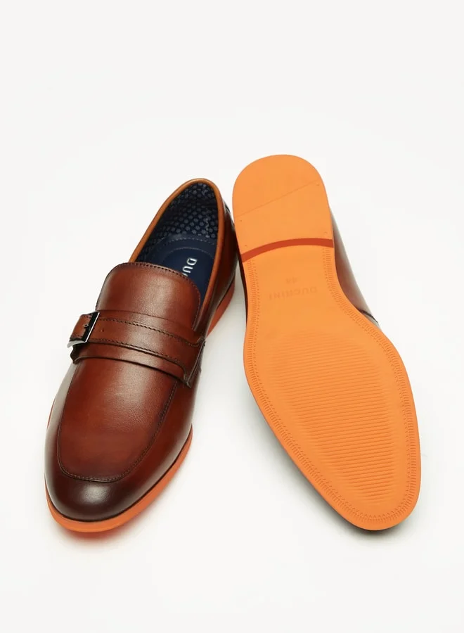 DUCHINI Men Slip-On Loafers With Buckle Detail