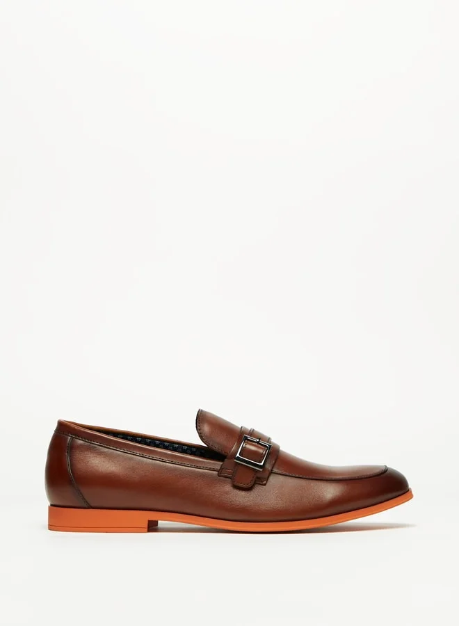 DUCHINI Men Slip-On Loafers With Buckle Detail