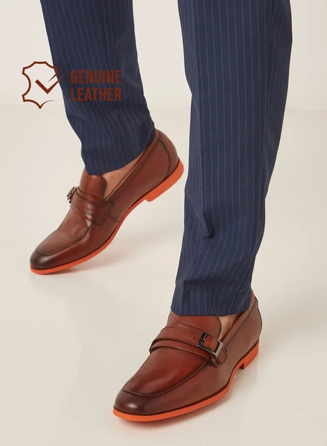 DUCHINI Men Slip-On Loafers With Buckle Detail