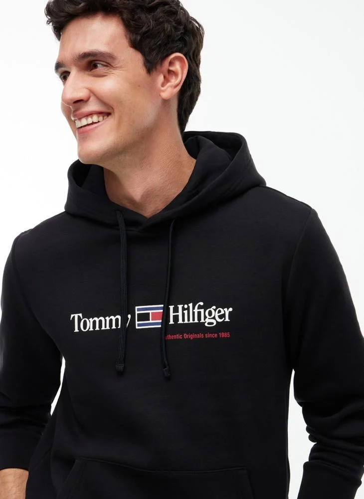 Tommy Hilfiger  Logo Fleece Drawstring Hoody for Men | Best Price UAE