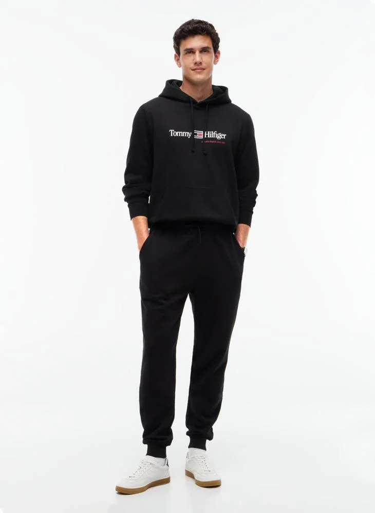 Tommy Hilfiger  Logo Fleece Drawstring Hoody for Men | Best Price UAE