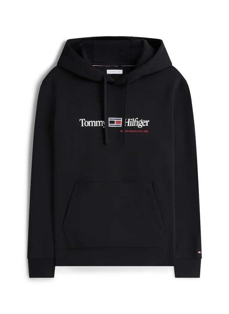 Tommy Hilfiger  Logo Fleece Drawstring Hoody for Men | Best Price UAE