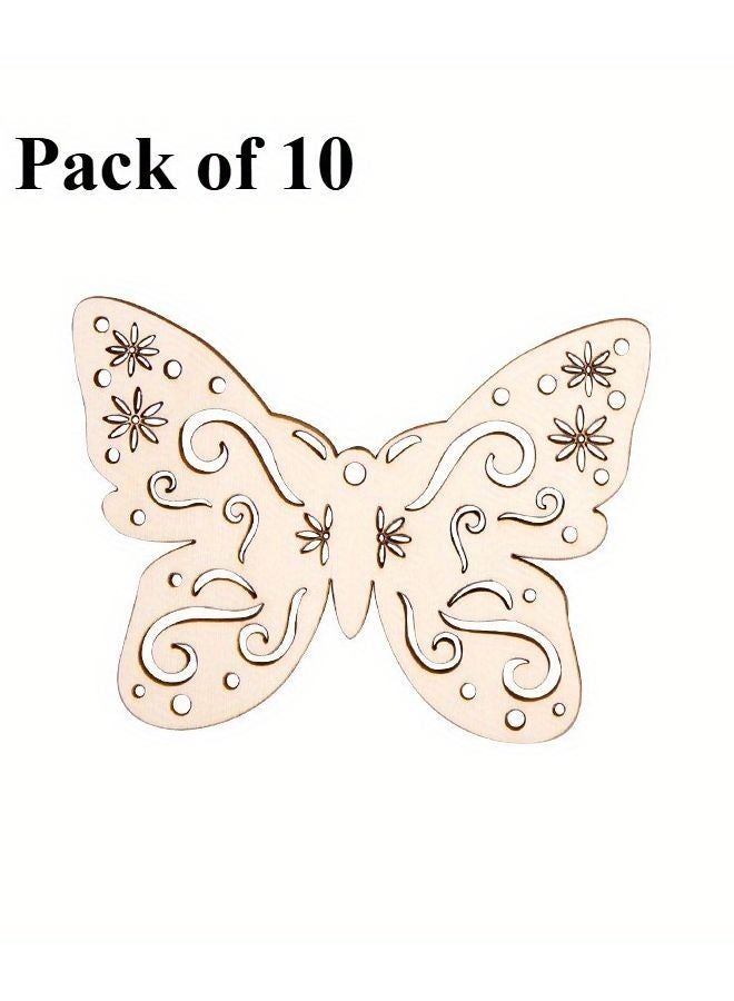 10Pcs Hollow Butterfly Wooden Pendants DIY Twine Home Decor Hanging Ornaments - Image 1