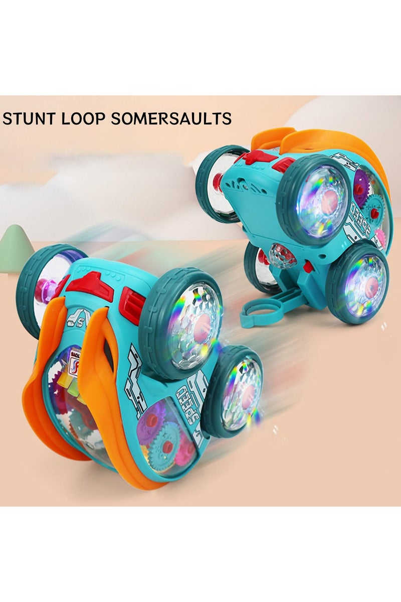 CMGTYYD Speedlite Dynamic Gear-Powered Car,Dynamic Gear Powered Car with Led Lights, Children's Light Up Toy Cars, Bump and Go Toy Transparent Car with Colorful Moving Gears for Boys Girls (1 Pack) - Image 4