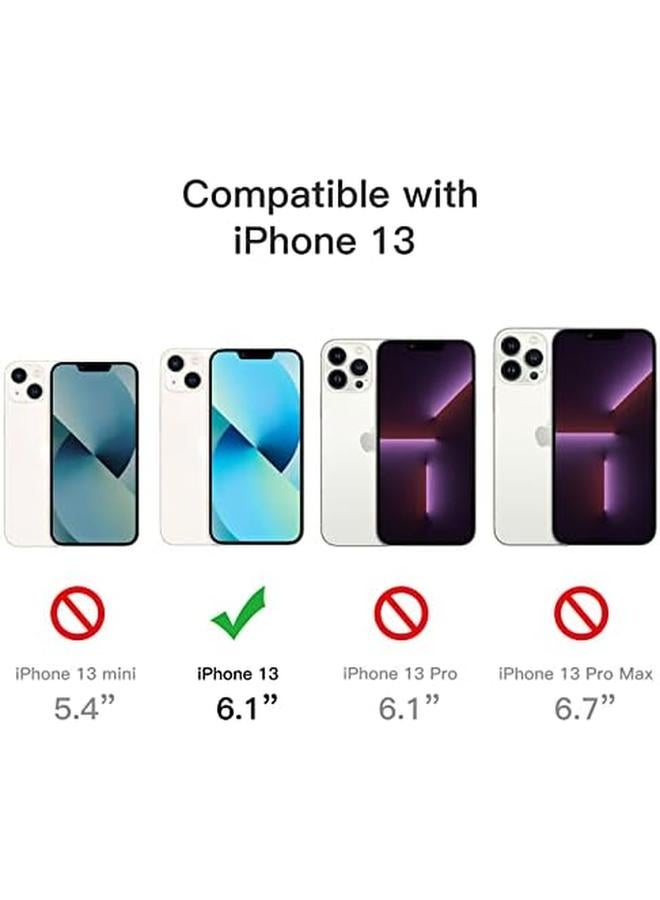 جي تيك جراب 5 في 1 لهاتف Iphone 13 مقاس 6.1 بوصة مع قطعتين من واقي الشاشة وواقي عدسة الكاميرا، غطاء هاتف مضاد للصدمات غير قابل للاصفرار، غطاء كامل من الزجاج المقوى الشفاف - Image 3