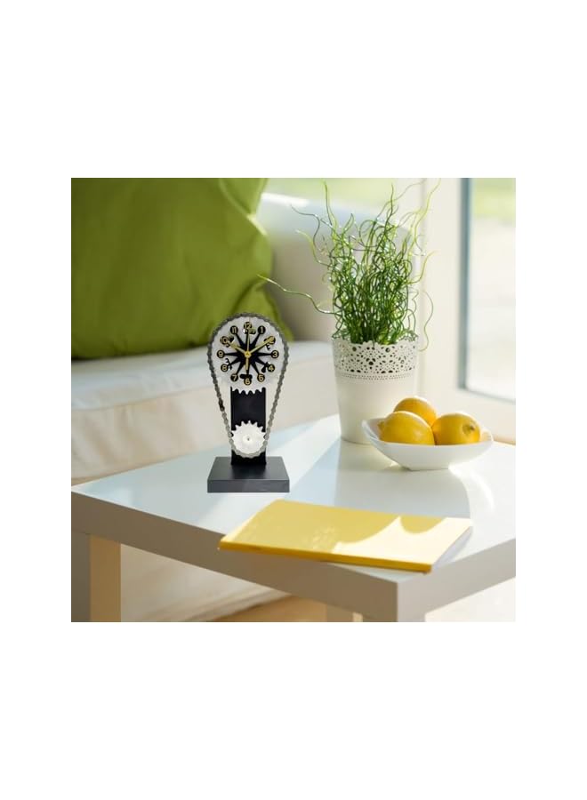The Bros Vintage Table Clock, Metal Rotating Gear Wall Clock with Moving Gears, Industrial Style Clock for Home & Garden Decoration, Unique Gear Design - Image 2