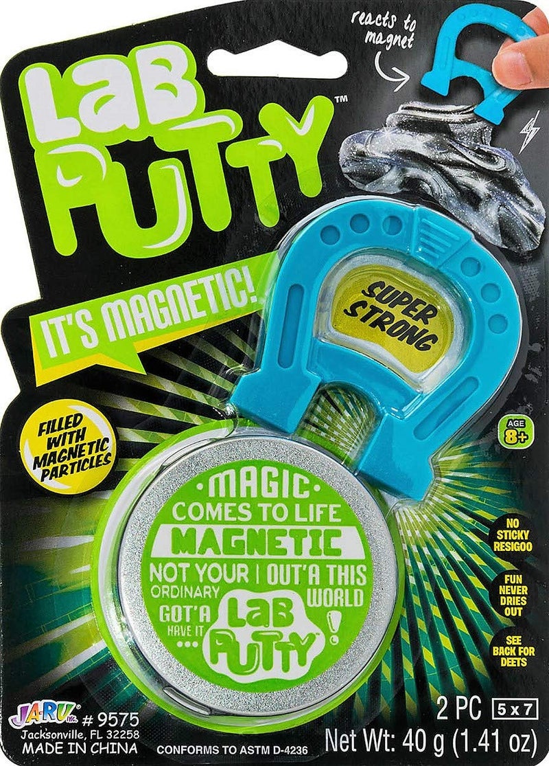 Ja-Ru JARU Lab Putty Magnetic Slime with Magnet Tin Container 1 Unit Squishy Fidget Toy Magnetic Putty for Kids Non Sticky Slime Anger Management Toys Sensory Party Favors 95751A - Image 3