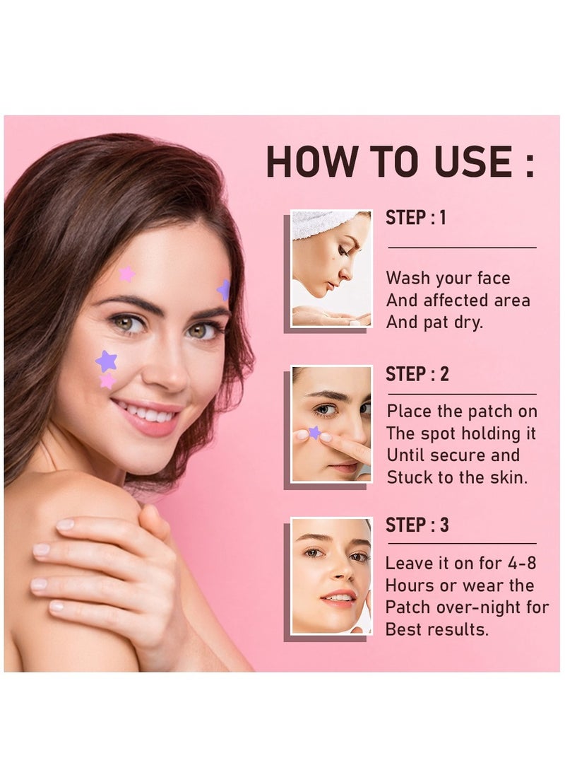 Kanza 126 Pieces Star & Round Acne Patch Set Easy to Use Quick Healing Pain and Scar Free Patches for Face Promotes Wound Healing Natural Formula Acne Patches Star Patch 78 Pieces Round Patch 48 Pieces  - Image 5