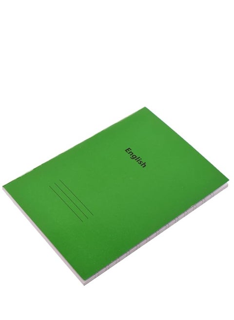 كشكول  انجليزي مبطن مزدوج مقاس A5، 60 ورقة، 58 غرام، 22.5 × 16 سم، مناسب لاي اعداد، من المكتب الى المدرسة - اخضر
