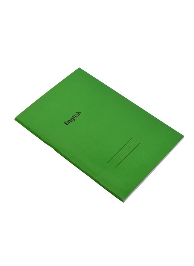 كشكول  انجليزي مبطن مزدوج مقاس A5، 60 ورقة، 58 غرام، 22.5 × 16 سم، مناسب لاي اعداد، من المكتب الى المدرسة - اخضر