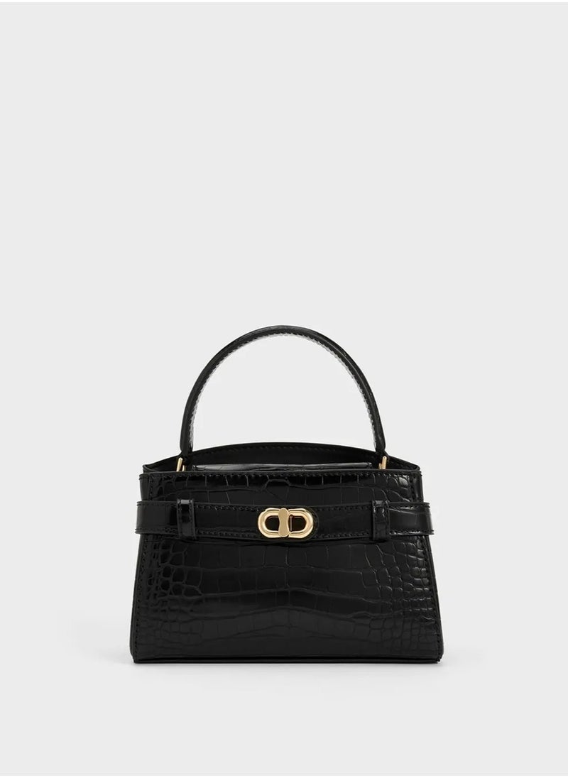 Charles & Keith - Charles & Keith Metal Buckle Strap Tote Shoulder Bag - Image 1