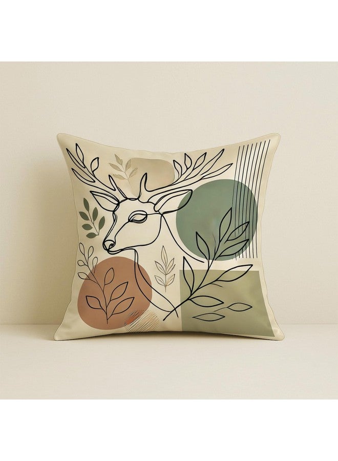 STITCHNEST Ethnic Motifs Printed Poly Cotton Cushion Covers, Set of 5 (12 x 12 Inches) - Image 2