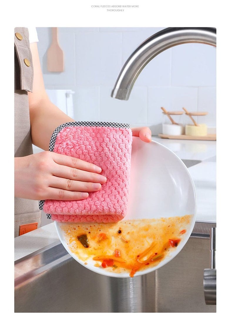 Y&D 10-Piece Kitchen Daily Dish Towel Cloth Rose 25x25cm  - Image 5
