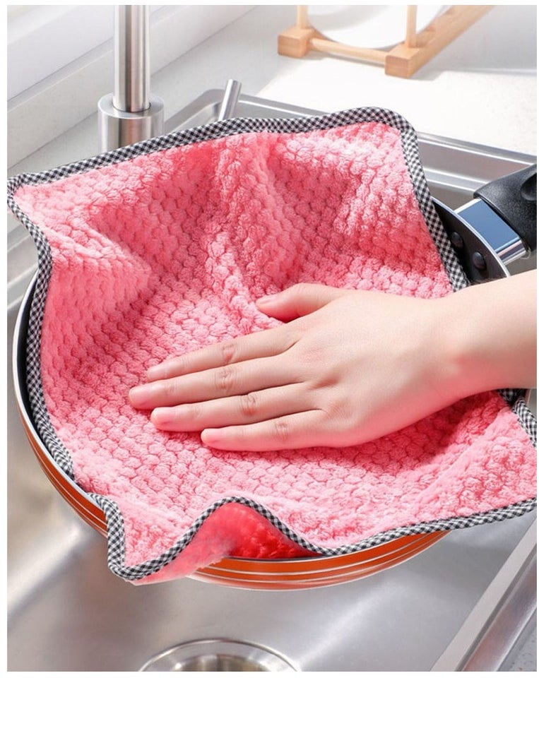 Y&D 10-Piece Kitchen Daily Dish Towel Cloth Rose 25x25cm  - Image 2