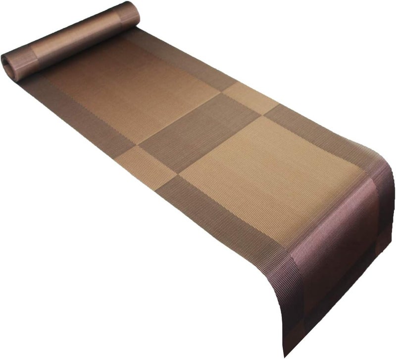 pigchcy Elegant Placemats with Matching Table Runner,Durable Cleaning Placemats for Dining Table Sets(6pcs Placemats+1pcs Table Runner, Chocolate Brown) - Image 4