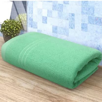 TIQH 100% Organic Pure Cotton 400 GSM Highly Absorbent & Quick Dry Bath Towel Set of 1 (30x60 Inches, Green) - Image 1