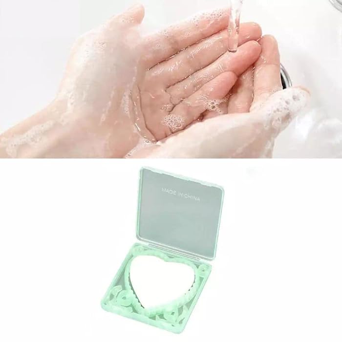 Heart Shape Portable Soap Sheets - Sterilization - 20 Sheets - Colors Random (6) - Image 2