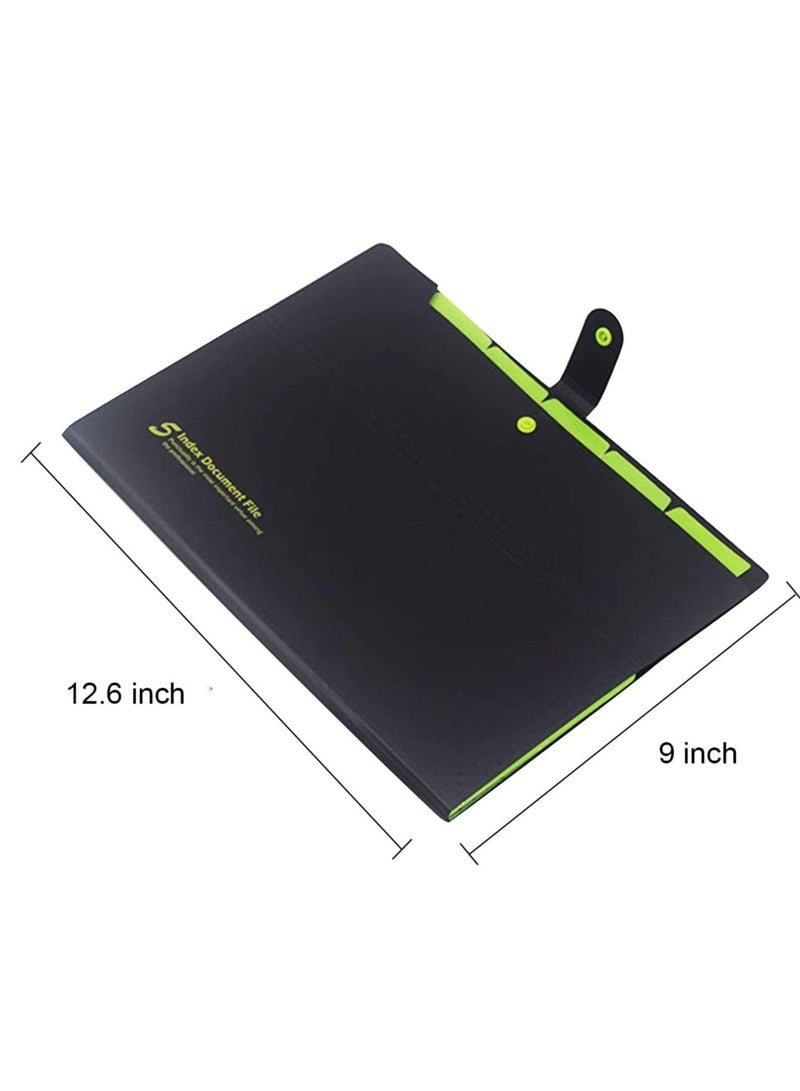 SYOSI 4 Pack Expanding File Folders 6 Pockets Accordion File Organizer File Folder Expanding Folders A4 Letter Size Document Organizer for School Office - Image 2