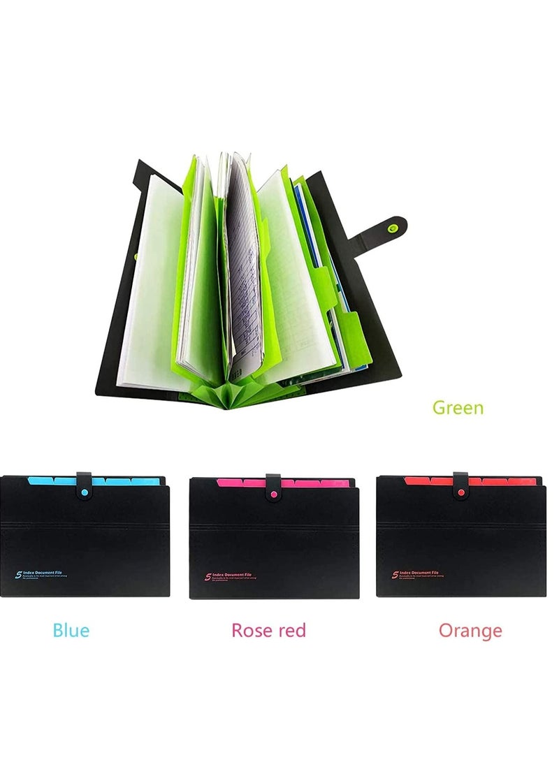 SYOSI 4 Pack Expanding File Folders 6 Pockets Accordion File Organizer File Folder Expanding Folders A4 Letter Size Document Organizer for School Office - Image 3